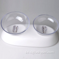 Plast icke-halkmatande kattskål dubbel skål